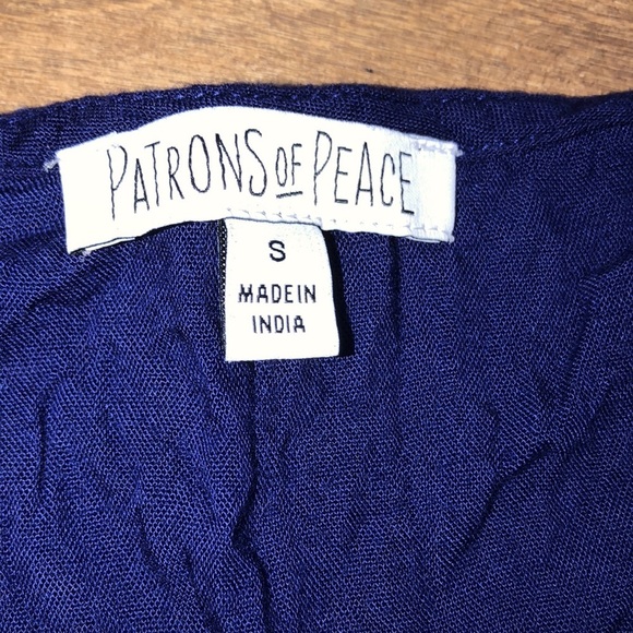 Patrons of Peace small blue boho embroidered top - Picture 4 of 8